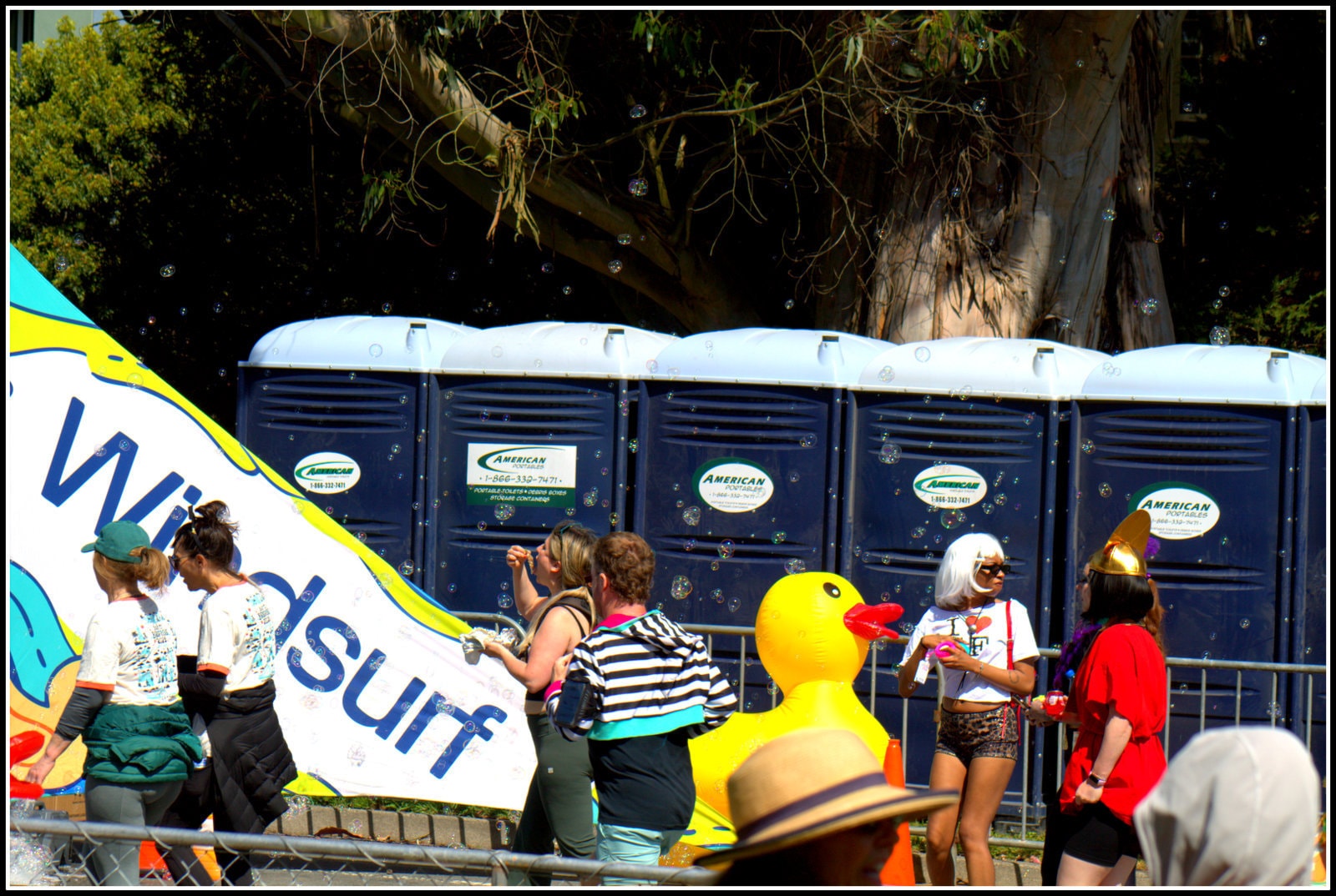Bay to Breakers — Windsurf banner and porta-potties