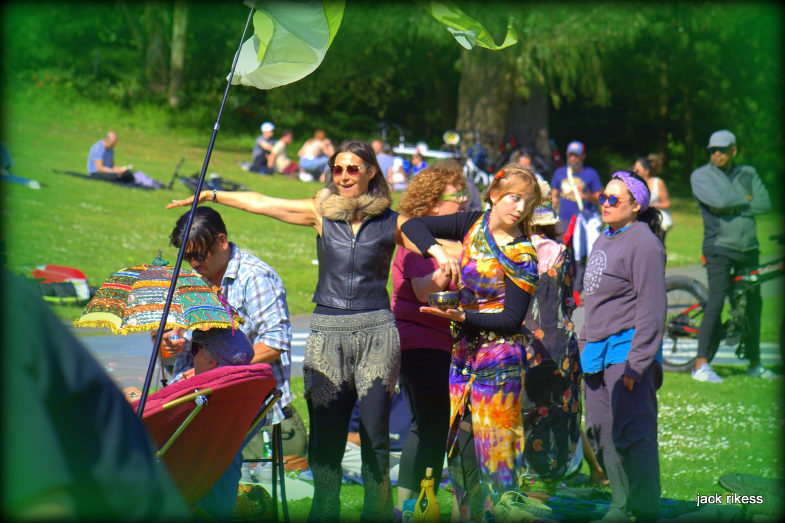 Drum Circle — dancer with arms outstretched