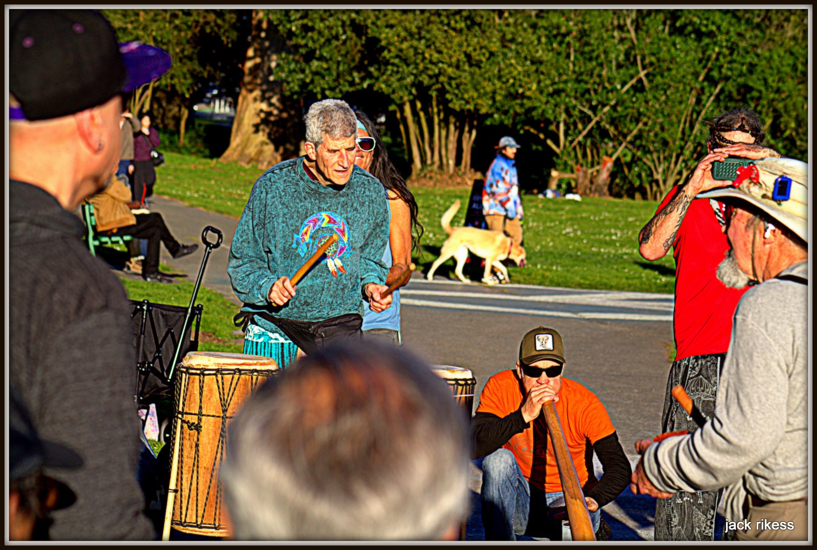 Drum Circle — group of dancers laughing together